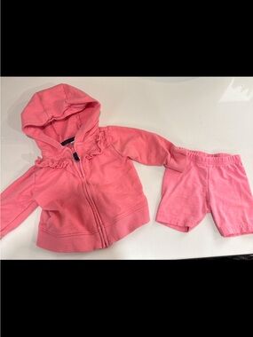 Carter's Pink Hooded Zip Jacket and Shorts Set